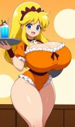 ai_generated big_breasts blonde_hair breasts female maid original_character sister thick_thighs
