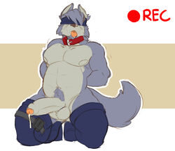 1boy anthro aotsuki balls big_muscles blindfold bondage bound camera_view clothed clothing collar drooling foreskin furry furry_only humanoid_penis knee_socks legwear long_socks male male_focus male_only mitsuhisa mitsuhisa_aotsuki morenatsu muscular muscular_male no_humans open_mouth overweight partially_clothed partially_retracted_foreskin penis precum rabidraccoon recording saliva sex_toy socks solo tongue tongue_out uncut vibrator