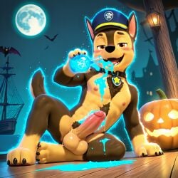 1boy abs ai_generated alcohol anthro arm_support backlighting balls bara barefoot bat blue_headwear blush body_fur bottle brown_eyes brown_fur canid canine canis chase_(paw_patrol) claws collar completely_nude crescent_moon domestic_dog drinking dripping erection fangs foreskin freckles full_body full_moon furry furry_male glowing half-closed_eyes halloween hand_up happy hat holding holding_bottle holding_cup humanoid_penis jack-o'-lantern knee_up lamppost lantern large_penis licking looking_at_viewer luxeraora10 male male_focus male_pubic_hair moon muscular muscular_male navel nickelodeon night night_sky nipples nude on_floor on_ground open_mouth orange_eyes outdoors paw_patrol pawpads pectorals penis pouring pouring_onto_self precum pubic_hair pumpkin sitting sky smile solo spilling spread_legs star starry_sky stomach tail testicles thighs toned_male tongue tongue_out two-tone_fur uncensored uncircumcised veiny_penis water wooden_floor yaoi