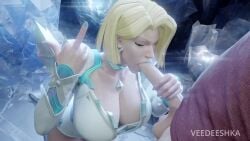 1boy 1girls 3d animated blonde_hair blowjob blue_lipstick breasts duo emma_frost emma_frost_(marvel_rivals) female female_focus hellicava large_breasts light-skinned_female light_skin lipstick male marvel marvel_rivals middle_finger opennsfwsp oral oral_sex penis silent_dom silent_male sound tagme veedeeshka video voice_acted