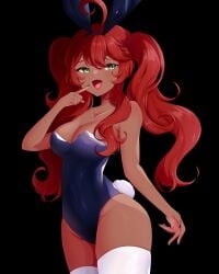 aliciaxlife breasts bunny_girl bunnysuit dark-skinned_female dark_skin female gold_jewelry green_eyes indie_virtual_youtuber jewelry looking_at_viewer mouse mouse_ears mouse_girl queen rat rat_girl rat_tail red_hair smug smug_expression smug_face smug_grin smug_smile solo solo_female virtual_youtuber vtuber youtuber