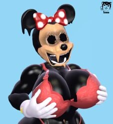 1girls 3d 3d_(artwork) anthro big_breasts bowtie bra breasts creepy disney empty_eyes female female_anthro female_focus female_only five_nights_at_treasure_island fnati gloves holding holding_breasts holding_breasts_up horror horror_game huge_breasts impurity_(fnati) large_breasts miawmiaw72 minnie_mouse mostly_nude mouse nightmare_waifu no_eyes nudity open_mouth panties rodent solo solo_female solo_focus underwear
