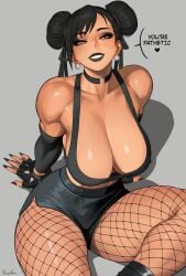 1girls asian asian_female big_boobs big_breasts boobs breasts capcom chinese chinese_female chun-li female female_focus female_only goth goth_girl goth_milf kalennoir large_boobs large_breasts light-skinned_female light_skin looking_at_viewer looking_up looking_up_at_viewer milf solo solo_female solo_focus street_fighter talking_to_viewer