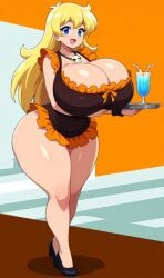ai_generated big_breasts blonde_hair breasts female maid original_character sister thick_thighs