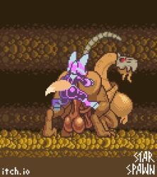 animated anthro balls bone_head canid canine digital_media_(artwork) duo food fox genitals intersex intersex/male male mammal mustard penis pixel_(artwork) pixel_animation ses_vanbrubles taur throbbing throbbing_balls throbbing_penis
