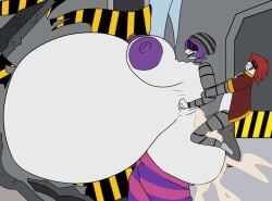 fat inflation murder_drones obese tagme uzi_(murder_drones)