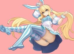 ass big_ass big_breasts big_butt big_thighs big_titties bunny_ears clothing curvaceous curvaceous_female curvaceous_figure curvy curvy_figure curvy_hips exnezo female female_focus female_only long_hair original original_character thigh_highs underwear yellow_hair
