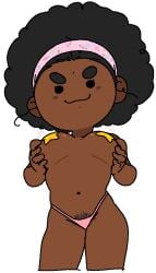 afro artist_request character_request copyright_request dark-skinned_female dark_skin nipple_pasties panties pubic_hair tagme topless topless_female
