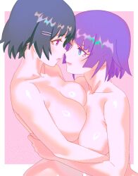 2girls bakemonogatari bare_arms bare_belly bare_breasts bare_chest bare_hands bare_hips bare_midriff bare_shoulders bare_skin bare_tits bare_torso belly black_hair black_hair_female blue_eyes blue_eyes_female breast_press breast_press_on_chest breast_squeeze breasts breasts_press breasts_pressed_against_another breasts_pressed_against_partner breasts_pressed_together busty busty_female busty_girl busty_teen character_request cleavage collarbone completely_naked completely_naked_female completely_nude completely_nude_female elbows eruart exposed_arms exposed_belly exposed_breasts exposed_chest exposed_hips exposed_midriff exposed_shoulders exposed_skin exposed_tits exposed_torso female female_focus female_only fingernails fingers fully_naked fully_nude hair_between_eyes hair_clip hair_clips hairclip hairclips high_resolution high_school_student highres hourglass_figure hugging hugging_another large_breasts lean_figure lesbian_focus lesbian_only lips looking_down looking_down_at_another looking_down_at_partner looking_up looking_up_at_another looking_up_at_partner medium_hair midriff multiple_females multiple_girls mutual_yuri naked naked_female naked_woman narrow_waist nude nude_female nudity pink_background pressing_breasts pressing_breasts_together profile purple_eyebrows purple_eyes purple_eyes_female purple_hair purple_hair_female pushing_breasts_together pushing_breasts_up school_girl school_girls senjougahara_hitagi shiny_breasts shiny_hair shiny_shoulders shiny_skin shoulders simple_background slender_body slender_waist slim_waist squeezing_breast squeezing_breasts squeezing_breasts_together squeezing_own_breasts standing teen_girl teenage_girl teenage_girls teenage_tits teenager teenager_on_teenager topless topless_female upper_body wide_hips young_female young_woman yuri yuri yuri