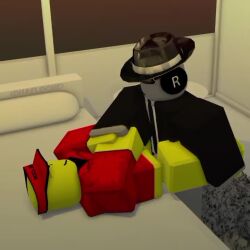 1boy 1boy1enby 1enby 1enby1boy anal anal_sex animated animation cap chance_(forsaken) duaeloche elliot_(forsaken) elliot_(work_at_a_pizza_place) enby facewear forsaken_(roblox) fuck glasses grey_body grey_skin hat headphones headwear no_sound non_binary roblox tagme video yellow_body yellow_skin