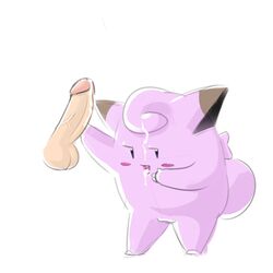 clefairy cum cum_in_mouth cum_inside cum_on_face disembodied_penis duo female ghostlewds handjob highres human interspecies looking_at_viewer male male_human/female_pokemon mammal nintendo penis pokémon_(species) poképhilia pokemon pussy sex smug solo_focus straight video_games