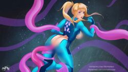 animated blonde_hair blush bodysuit censored metroid nintendo prywinko samus_aran tentacle tentacle_sex tentacles zero_suit zero_suit_samus