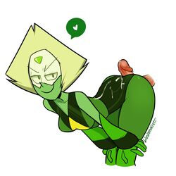 ass blushmallet buttjob cartoon_network cum cum_on_ass cum_on_clothes erection female gem_(species) looking_at_viewer male penis peridot_(steven_universe) steven_universe straight