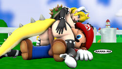 1boy 1girls 3d bowsette female high_heel_boots high_heels male mario mario_(series) new_super_mario_bros._u_deluxe nintendo penis rule_63 shinchan720 spiked_armlet spiked_bracelet spiked_shell spiked_tail spiked_thighlet super_crown super_mario_bros.