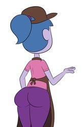 ass big_city_greens blue_hair cap disney disney_channel female from_behind gloria_sato hat ponytail purple_skin scobionicle99 solo