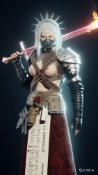 adepta_sororitas ai_art ai_generated breasts fire warhammer_40k