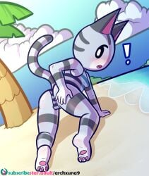 absurd_res alternate_version_at_source alternate_version_available animal_crossing archxuna9 ass backboob blush cat_ears cat_tail clothing feet female female furry lolly_(animal_crossing) nintendo paws solo_female spread_ass subscribestar_username surprised