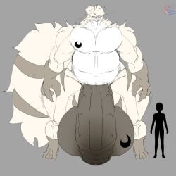 big_penis chubby furry huge_cock hyper hyper_penis lattemon lattemon_(character) penis solo_male thick_thighs wide_hips