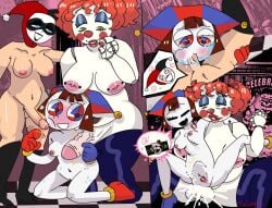 2d 2d_(artwork) 2futas1girl 3girls bbw blowjob blush chubby chubby_futanari circus_baby circus_baby_(fnaf) clown clown_girl commission crying cum cum_in_mouth cum_in_pussy cum_inside dc_comics five_nights_at_freddy's futa_on_female futanari harley_quinn harley_quinn_(classic) heart-shaped_pupils jester jester_hat makeup muttonheadmaniacc pomni_(the_amazing_digital_circus) scorpyonnn sex stomach_bulge the_amazing_digital_circus throbbing_penis