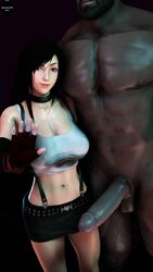 3d barret_wallace big_breasts big_muscles big_penis breasts cleavage clothed dark-skinned_male dark_skin female final_fantasy final_fantasy_vii huge_cock interracial large_breasts male naked penis spades34sfm straight tagme tifa_lockhart