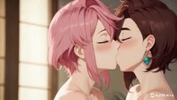 2girls ai_generated ayase_momo dandadan flirting girl_on_girl kissing lesbian_couple lesbian_kiss lesbian_sex lovers shiratori_aira_(dandadan) tagme video yuri yuri yuri