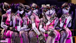 3d 6+girls 7girls blizzard_entertainment clonecest clones female frottage multiple_girls overwatch selfcest source_filmmaker ubermachineworks widowmaker yuri