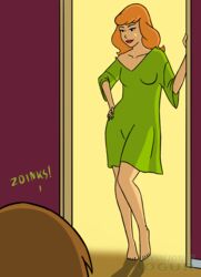 1girls bedroom clothed_female daphne_blake female hanna-barbera red_hair rysujoncyogur scooby-doo shaggy_rogers