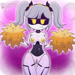 1girls artist_name artist_website breasts cheerleader glitch_productions j_(murder_drones) murder_drones nude nude_female pom_poms pussy redgracethings robot robot_girl robot_humanoid smirk solo solo_female twintails yellow_eyes yellow_nipples