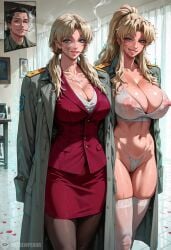 1eyedemperor 2d 2d_(artwork) 2girl 2girls abs adult_female ai_assisted ai_generated balalaika before_and_after big_breasts big_butt bimbo bimbofication black_lagoon black_mascara black_stockings blue_eyes blue_hair cigarette comic crazy_eyes crazy_face crazy_grin cyberpunk erect_nipples evil_grin evil_smile female flashing flashing_panties flashing_pussy horny huge_breasts huge_nipples long_hair looking_at_viewer male manga mature_female milf military military_jacket military_uniform muscles muscular muscular_female neon neon_lights nipples oneyedemperor pink_background public puffy_lips puffy_pussy red_clothing red_dress red_lipstick red_topwear russian russian_girl sagging_breasts scar scar_on_chest scar_on_face small_panties small_skirt small_top smile smiling_at_viewer smoke smoking thick_thighs tight_skirt tight_topwear transparent_clothing uniform uniform_top white_bra white_hair white_panties white_underwear wide_hips