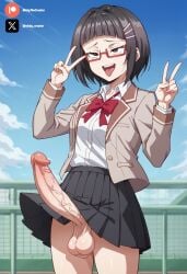 1futa ai_generated black_hair breasts brown_eyes cock colored dick futa_only futanari futanari futanari/female light_skin light_skinned_futanari nickythecreator penis roshidere sayaka_taniyama sexy sexy_body sexy_pose taniyama_sayaka testicles veiny_penis