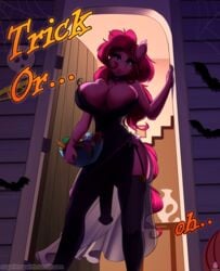 1futa 2018 absurdres animal_genitalia animal_penis anthro anthrofied bimbo blue_eyes bowl breasts building candy chest_tuft chiropteran collar condom door dress earth_pony equine equine_penis fangs flaccid food friendship_is_magic furry futa_only futanari garter_straps halloween highres holding_object holidays horse horsecock house large_breasts long_hair looking_down mammal my_little_pony penis penis_to_the_knees penis_under_dress pink_hair pinkie_pie_(mlp) pony signature solo solo_futa straight_hair sugarlesspaints thighhighs trick_or_treat tuft url vampire