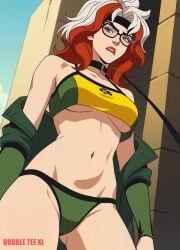 costume female glasses navel rogue_(x-men) sexy waist x-men_97