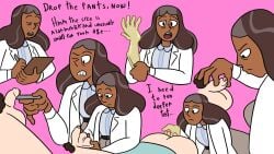 clipboard doctor elbow_gloves gloves holding_penis jones_boi labcoat latex_gloves medical_examination medical_gloves nurse priyanka_maheswaran prostate_stimulation small_penis_humiliation speech steven_universe