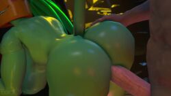 'eadole 3d ambiguous_penetration animated blaster_master blaster_master_zero_2 close-up flora_fauna flower_in_hair from_behind_position green_hair helmet kanna_(blaster_master) large_ass large_breasts large_penis mob_face no_sound object_head partially_clothed plant_girl source_filmmaker spaceship_interior tagme tail video watermark