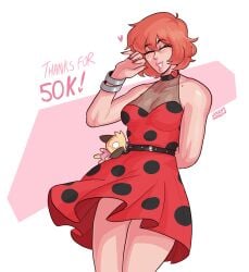 androgynous blush dress ginger_hair loggus_doggus olivia_(loggus_doggus) sfw short_hair tagme trans_woman transfem wholesome