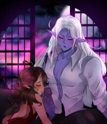 cosmic_wonders horny_female horny_male huge_cock lady_ellem_(p.m._seymour) lordmitsu petite petite_body post_blowjob size_difference yu’ujin_(p.m._seymour)