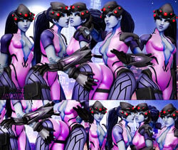 3d 5girls clonecest clones female_only overwatch purple_skin selfcest source_filmmaker ubermachineworks widowmaker yuri