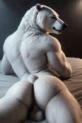 adam360 ai_generated ass balls bum furry nude polar_bear solo_male