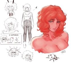 1futa androgynous art estrogen ginger_hair loggus_doggus naked newhalf olivia_(loggus_doggus) orange_hair shemale short_hair trans_woman transfem