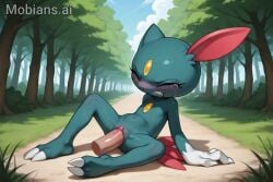 ai_generated bent_over black_fur feral_on_human forced forced_sex furry huge_cock human_on_anthro impossible_fit on_model pokemon pokemon_gsc rape sneasel