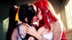 2girls ai_generated akeno_himejima flirting girl_on_girl high_school_dxd kissing lesbian_couple lesbian_kiss lesbian_sex lovers rias_gremory tagme video yuri yuri yuri