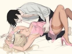 1boy 1boy1girl 1girl 1girls absurd_res absurdres arched_back armpits arms_above_head arms_up ass bdsm bed bed_sheet bedding bedroom_eyes bent_over black_eyes black_hair blonde_hair blue_eyes blush bondage boruto:_naruto_next_generations breasts butt canon_couple cleavage clothed clothing couple cuff_(restraint) cuffs dominant_male dress ear_piercing earrings female footwear fully_clothed hand_on_hip handcuffed handcuffs heels hi_res high_heels high_resolution highres hip_grab husband_and_wife imminent_sex ino_yamanaka jewelry kneeling light-skinned_female light-skinned_male light_skin lingerie lips lipstick long_fingernails long_nails looking_at_another looking_at_partner looking_pleasured makeup male male/female married_couple medium_breasts monday_mint muscles muscular muscular_male nail_polish narrowed_eyes naruto naruto:_the_last naruto_(series) naruto_shippuden on_back on_bed on_knees open_clothes open_shirt painted_nails pale-skinned_female pale-skinned_male pale_skin pantyhose parted_lips perky_breasts pink_dress pink_heels pink_high_heels pink_lingerie pink_lips pink_lipstick pink_nail_polish pink_nails pleasure_face restrained restrained_arms restraints romantic romantic_ambiance romantic_couple sai shirt shonen_jump shounen_jump sleeveless_dress smile smiling smiling_at_partner smirk smirking smirking_at_another smirking_at_partner stiletto_heels straight submissive_female undressing undressing_partner very_high_resolution weekly_shonen_jump weekly_shounen_jump white_hair white_shirt wholesome wholesome_sex yamanaka_ino