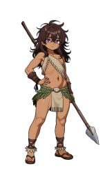 1boy 1male 1man aztec boy brown_hair dark-skinned_male dark_skin femboy girly headwear male/male male_only male_wife mk001black otoko_no_ko otokonoko purple_eyes sissy spear trap wife younger_male