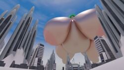 3d belly_expansion big_areola big_belly big_breasts big_nipples big_tits blender blimp breast_expansion breasts chubby_female city expansion expansion_sequence female female_only fetish fuku_(squidly) full_body_inflation green_eyes green_hair macro macro_female nude_female squidly tits