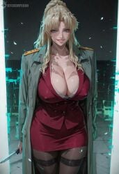 1eyedemperor 2d 2d_(artwork) abs adult_female ai_assisted ai_generated balalaika big_breasts big_butt bimbo black_lagoon black_mascara black_stockings blue_eyes blue_hair cigarette crazy_eyes crazy_face crazy_grin cyberpunk erect_nipples evil_grin evil_smile female flashing flashing_panties flashing_pussy horny huge_breasts huge_nipples kitchen_knife knife knife_play long_hair looking_at_viewer mature_female milf military military_jacket military_uniform muscles muscular muscular_female neon neon_lights nipples oneyedemperor pink_background public puffy_lips puffy_pussy red_clothing red_dress red_lipstick red_topwear russian russian_girl scar scar_on_chest scar_on_face small_panties small_skirt small_top smile smiling_at_viewer smoke smoking thick_thighs tight_skirt tight_topwear transparent_clothing uniform uniform_top white_bra white_hair white_panties white_underwear wide_hips