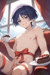 ai_generated genshin_impact naked scaramouche_(genshin_impact) small_penis valentine's_day wanderer_(genshin_impact)