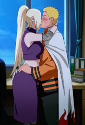 1boy 1girls accurate_art_style affair ai_generated arms_around_neck ass before_sex big_ass big_breasts blonde_hair boruto:_naruto_next_generations breasts busty cape cheating cheating_(relationship) cheating_husband cheating_wife closed_eyes clothing crop_top curvy embrace female fully_clothed hair_ornament hair_over_one_eye hokage_office hug imminent_sex indoors ino_yamanaka jacket kissing long_hair male male/female milf naruto naruto_(series) office pants pony ponytail round_ass shirt skirt straight tied_hair uncensored uzumaki_naruto white_skin yellow_hair