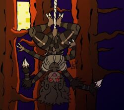 1girls 8_eyes cave chelicerae claws cleavage dark female glowing_eyes glowing_red_eyes hair korazor lotus_(nannocansado) lotus_(verycansado) minecraft multi_eye point_of_view pov red_eyes spider_(minecraft) spider_girl striped_body tagme talons thick_thighs torch web