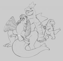 alligator animal_genitalia avian bird cloaca community crocodile crocodilian female feral feraligatr group male nintendo penis pidgeotto pokémon_(species) pokemon reptile scalie sketch totodile video_games yaroul