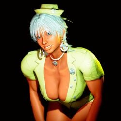 3d busty capcom cleavage elena_(street_fighter) female female_focus female_only hat hourglass_figure itsb00 mod pinup pinup_pose street_fighter street_fighter_6 tagme uniform wide_hips